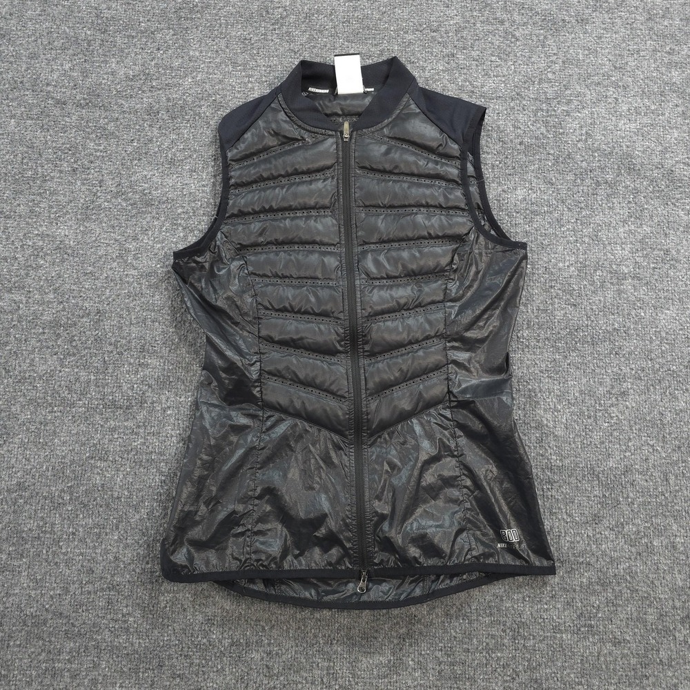 Nike Vest Womens Small Black AeroLoft 800 Running Down Insulated Full Zip‎ Run